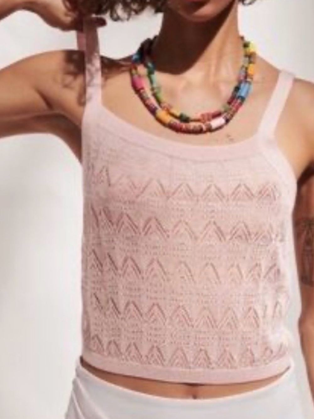 Zara light pink alpaca/wool cami top M NWT